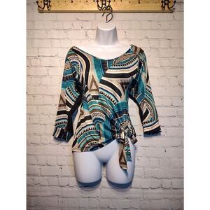 Carpe Diem, silky sheer back blouse medium